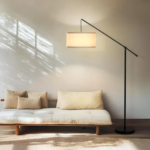 Miniatura 8 de Brightech Hudson 2 - Lámpara de pie LED, lámpara alta con base resistente, lámpara de arco contemporánea para salas de estar y oficinas, gran