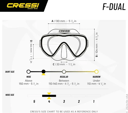 Miniatura 5 de Cressi Máscara de buceo sin marco de lente única y snorkel seco para esnórquel, buceo, F-Dual y Supernova Dry: diseñado en Italia