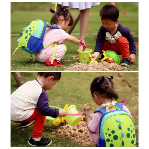 Miniatura 4 de Yodo, Bolsa para almuerzo aislada y mochila preescolar infantil, con correa de arnés de seguridad para niños o niñas, Dinosaur