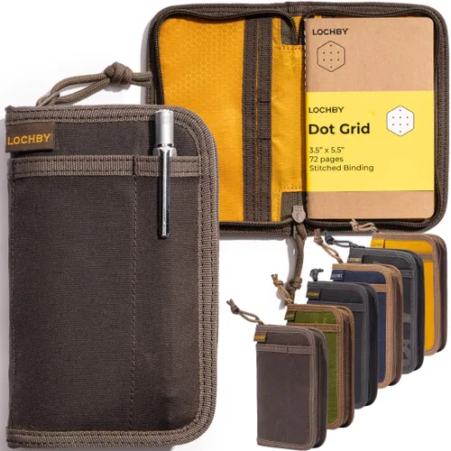 Miniatura 33 de LOCHBY® Carpeta Field A5 Cubierta de carpeta de 6 anillas Lona encerada resistente al agua Diseño plano Sistema A5 apto para recargar