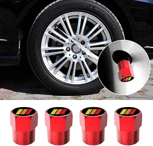 Miniatura 3 de 4 tapas de vástago de válvula de neumático de automóvil metálicas de aleación de aluminio para Toyota Tacoma 4Runner Tundra Rav4 Highlander TRD