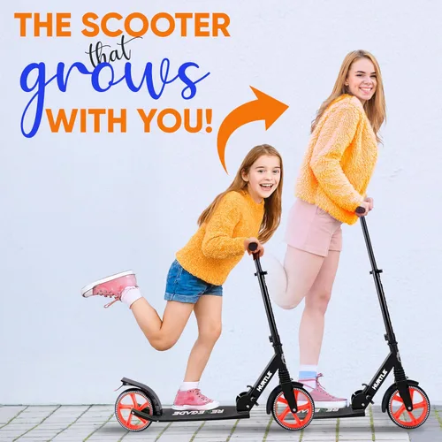 Miniatura 6 de Hurtle Renegade Kick Scooter for Kids, Teenagers & Adults - 2-Wheel Folding Scooter with Adjustable T-Bar Handlebar - Alloy Anti-Slip Deck