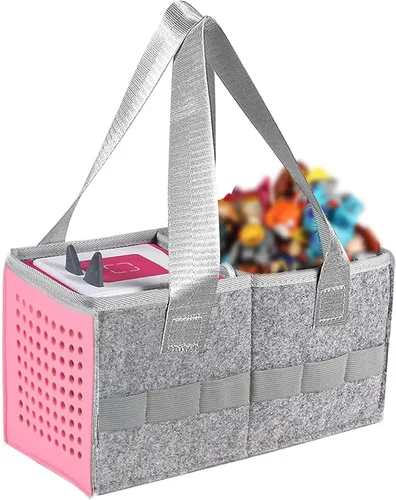 Bolsa de transporte para reproductor de audio Toniebox Starter Set, estuche organizador de fieltro para almacenamiento del Tonie Starter Set Rosa