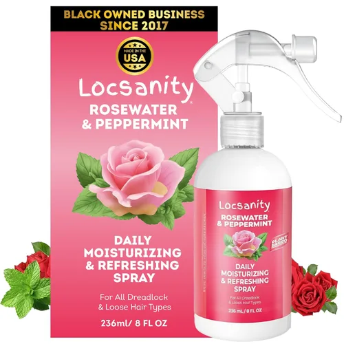 Miniatura 9 de Loc Spray - Locsanity - Spray hidratante diario de agua de rosas y menta para rastas y rastas, hidratante ligero para control del encrespamiento