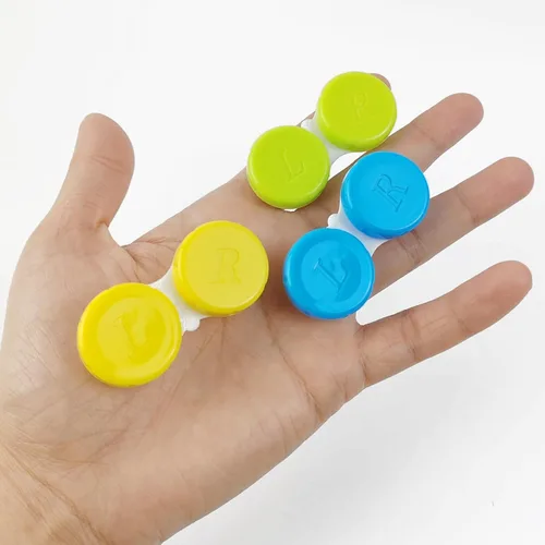 Miniatura 3 de TIHOOD Estuche colorido para lentes de contacto de 60 piezas, contenedor para lentes de ojos, contenedor de almacenamiento en remojo, kit de viaje