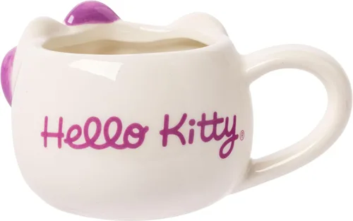 Miniatura 8 de Silver Buffalo Sanrio Hello Kitty Conjunto de 3 tazas de cerámica esculpidas en 3D con arcos de diferentes colores, con asas, perfectas como set
