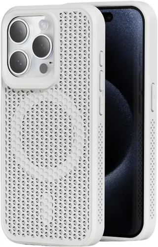 Miniatura 19 de Funda para iPhone 17 Pro Max, [compatible con MagSafe] doble capa de disipación de calor de panal de abeja, funda protectora transpirable y a prueba