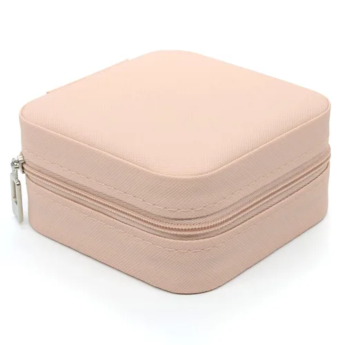 Miniatura 2 de Joyero pequeño estuche de joyería portátil de viaje para anillo dije aretes collar organizador de pulseras cajas de almacenamiento 1 unidad rosa