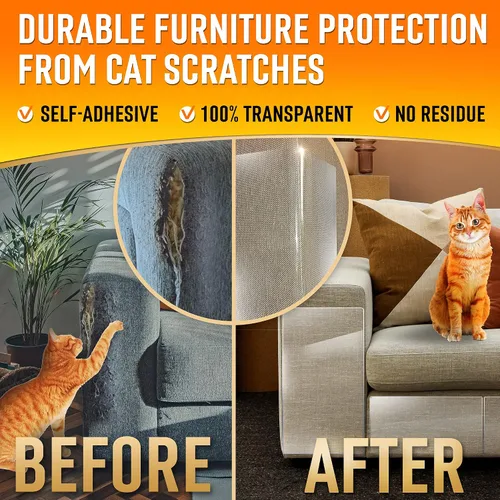 Miniatura 2 de Protectores de muebles resistentes a arañazos para gatos, para sofá, puertas, protectores de sofá transparentes contra arañazos de gatos