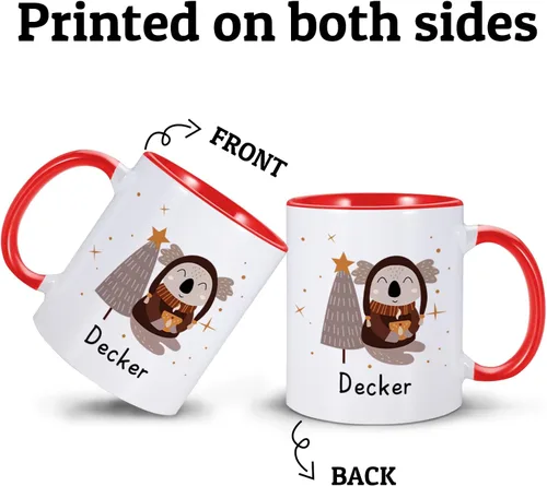 Miniatura 5 de Tazas de Navidad personalizadas, taza de café de Navidad personalizada con nombre inicial, taza de cacao caliente personalizada para niños, tazas
