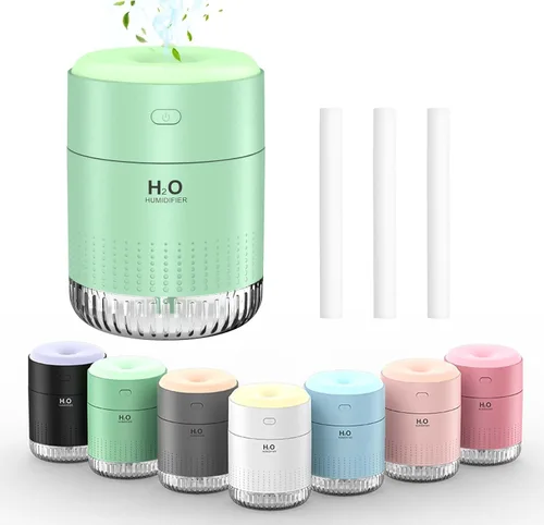 Miniatura 15 de SZO Mini humidificador portátil, humidificador personal de niebla fría USB de 16.9 fl oz para dormitorio, oficina, escritorio de viaje, silencioso