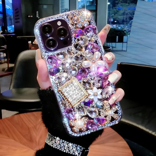 Miniatura 4 de Note20 - Funda brillante para Samsung Galaxy Note 20, diseño cuadrado de moda, con purpurina de diamante, suave, con soporte para anillo, soporte