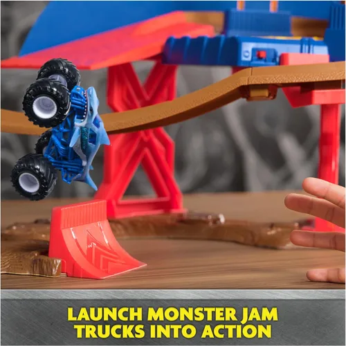Miniatura 10 de Monster Jam, Set de Mini Lanzaderas, Incluye Monster Mutt y Earth Shaker, Camiones Monstruo de Metal a Escala 1:87, Juguetes para Niños de 3, 4, 5