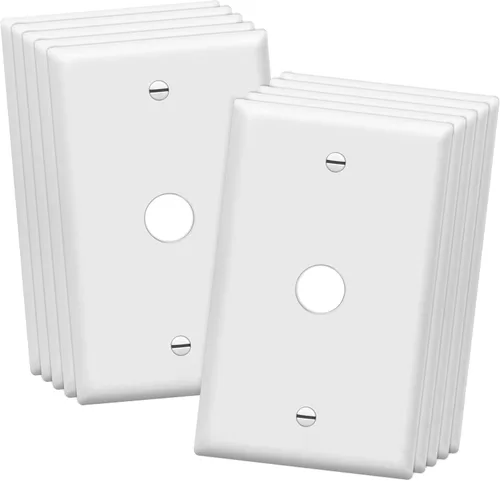 Miniatura 13 de ENERLITES Combinación de salida dúplex / receptáculo individual de 1.406 pulgadas, cubierta de placa de pared con orificio, tamaño estándar de 2