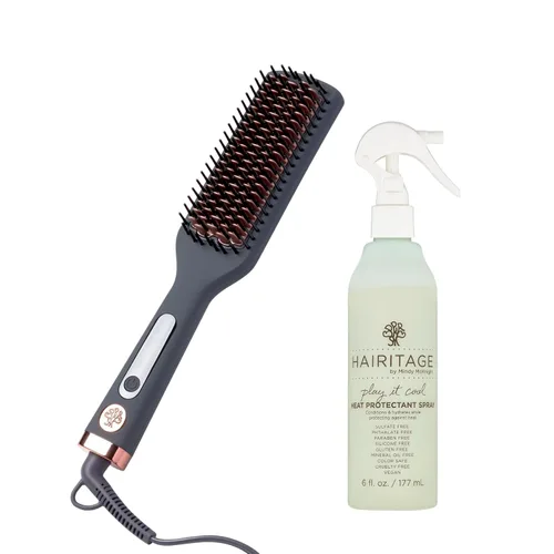 Miniatura 7 de Hairitage Cepillo alisador de cerámica con calefacción para soplados, voluminizador y alisado, cepillo antiencrespamiento para cabello suave