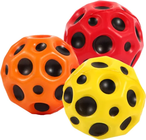 Aruytps Paquete de 3 pequeñas pelotas de plástico súper rebotantes para jugar en interiores y exteriores, pelota inflable para niños