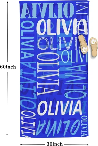Miniatura 6 de Toallas de playa personalizadas con nombre para niños y adultos, toallas de viaje personalizadas de microfibra para baño y piscina