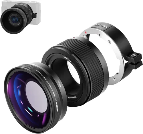 Miniatura 11 de NEEWER Lente gran angular HD de 40.5mm compatible con Sony ZV-1F ZV-E10 A5000 A6000, lente adicional gran angular de 2 en 1 de 18mm & macro 10x