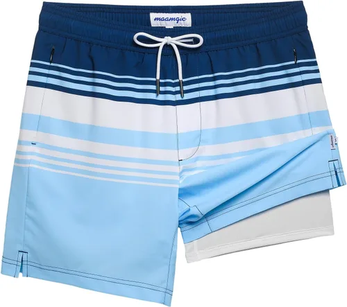 Miniatura 9 de maamgic Traje de Baño para Hombre 2 en 1, Pantalones Cortos de Natación de 17.8 cm para Hombre, Trajes de Baño, Pantalones Cortos de Tabla
