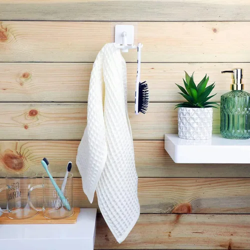 Miniatura 7 de Colgador de utensilios de cocina con 6 ganchos, gancho organizador para debajo del gabinete para cocina y baño, giratorio de 360°, ahorro