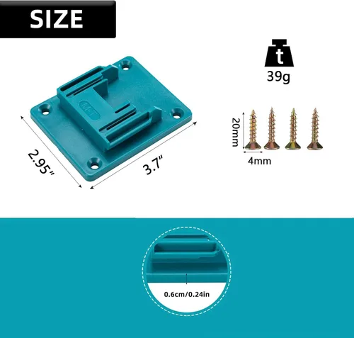 Miniatura 2 de Soporte de montaje para brocas compatible con taladros Makita de 18V de iones de litio, herramientas de ABS resistentes para colgar en la pared