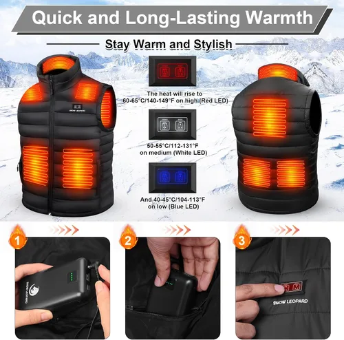 Miniatura 6 de Men's Heated Vest with Battery Pack Heated Hunting Vest, Winter Warming Heating Vest for HikingGolfing