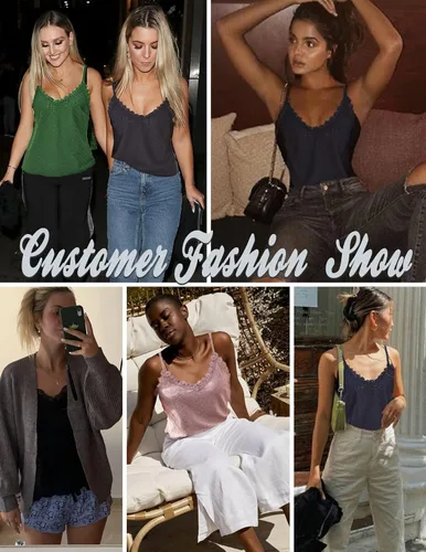 Miniatura 2 de HOTOUCH Camisola para mujer, cuello en V, tirantes delgados, sin mangas, blusas de ajuste holgado