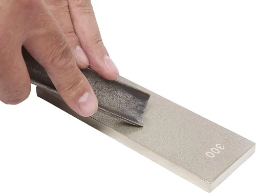 Miniatura 10 de Trend Banco de afilado de diamantes, 6 x 2 pulgadas, piedra de banco de doble cara (grano 300/1000) con bloque de limpieza y alfombrilla