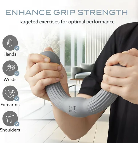 Miniatura 5 de PT Pro Entrenador de codo de tenis para terapia física, agarre texturizado, alivio del dolor de codo, barra de resistencia para tendinitis y codo