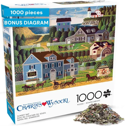 Miniatura 21 de Buffalo Games Charles Wysocki - Rompecabezas de 1000 piezas con escena de invierno festivo, 26.75 x 19.75 pulgadas, a partir de 14 años, póster