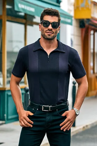 Miniatura 2 de Coutgo Camisas polo con cremallera para hombre, manga corta, a rayas, ajuste regular, cuello Fasion