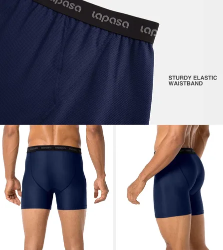 Miniatura 4 de LAPASA Ropa interior de viaje de secado rápido para hombre, serie Terraversal malla transpirable, calzoncillos tipo bóxer (2 y 3 paquetes)