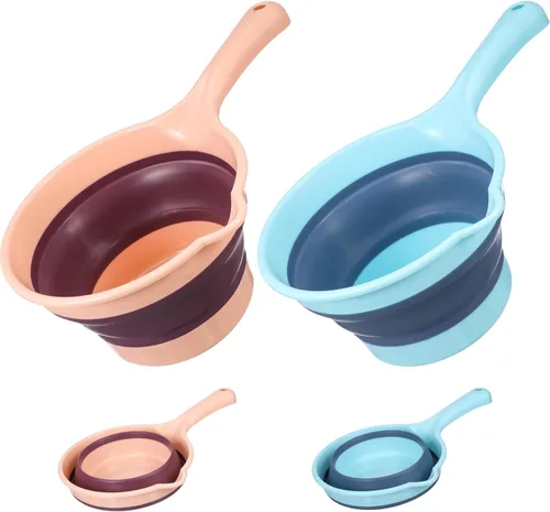 Cucharón de agua plegable de 10.62 pulgadas, cuchara de agua plegable multiusos para cocina, jardinería, baño, uso doméstico, recipiente de plástico