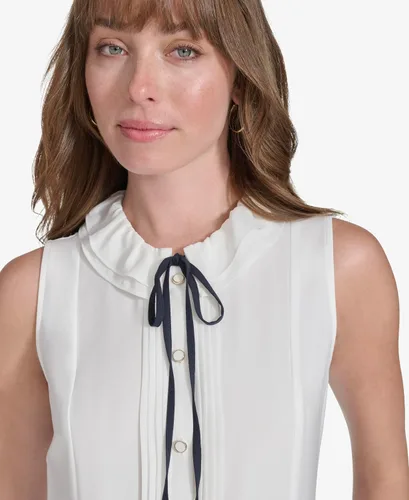 Miniatura 3 de Tommy Hilfiger Blusa sin mangas con volantes para mujer