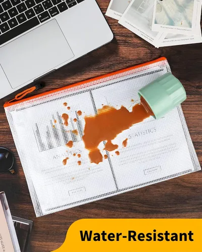 Miniatura 6 de Smarpau Bolsa grande con cremallera de malla A3, paquete de 24 bolsas de 12 colores con cremallera de 17.4 x 12.4 pulgadas para organizar, bolsas