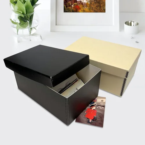 Miniatura 8 de Lineco Caja de tarjetas fotográficas, almacenamiento de archivo de calidad de museo, sin ácidos con tapa extraíble, almacenamiento a granel