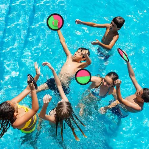 Miniatura 6 de Aneco Juego de palas de disco y pelota de lanzamiento con bolsa de almacenamiento, 6 paletas y 6 pelotas Negro