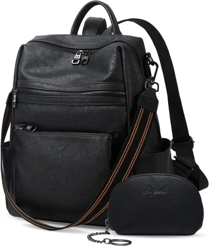 Miniatura 21 de AGLOD mochila de cuero para mujer, bolso de diseñador para damas, con correa para el hombro, bolso de trabajo de imitación, bolsos de mano