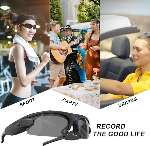 Miniatura 6 de Lentes de sol con cámara WiFi, lentes de video 4K HD 1080P con lente polarizada UV 400 para ciclismo, camping, conducción, viajes