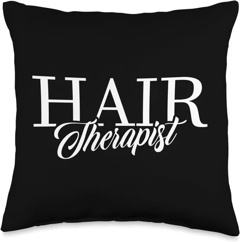 Hair Therapist Hair Salons & Hairdressing Pun Almohada de peluquería cosmetóloga, 16 x 16 pulgadas, multicolor