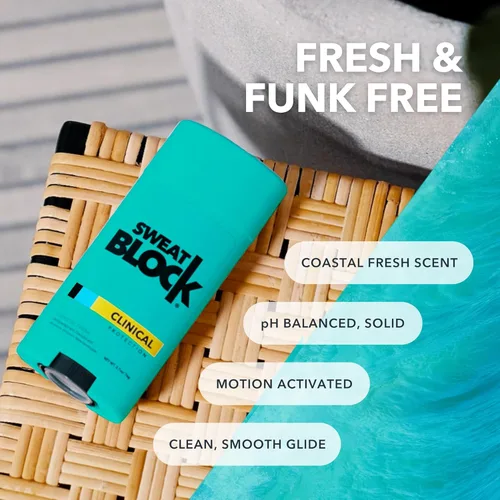 Miniatura 9 de SweatBlock Sistema antitranspirante y desodorante de máxima resistencia clínica para hombres y mujeres, ayuda para la hiperhidrosis