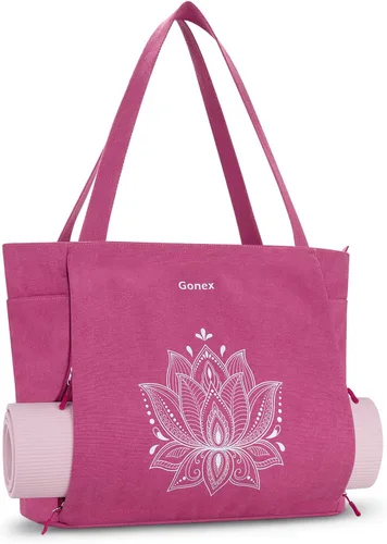 Miniatura 12 de Gonex Bolsa para Esterilla de Yoga, Bolsa Grande con Múltiples Bolsillos para Mujeres y Hombres, Portador de Esterilla de Lona, Cremallera Completa