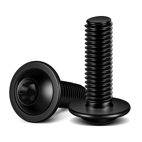 Miniatura 8 de Tornillos de cabeza de botón con brida M5 x 0.472 in, acero inoxidable 18-8 (304), totalmente roscado, unidad de enchufe Allen, 100 unidades plateado