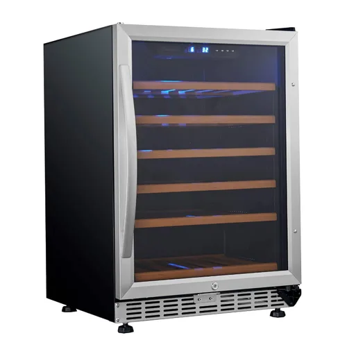 Eurodib USF54S - Refrigerador de vino con capacidad para 57 botellas de una sola temperatura de vidrio completo bajo encimera, estilo urbano, 110 V,