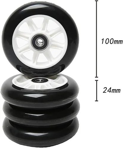 Miniatura 2 de FREEDARE Ruedas de repuesto para scooter de 3.937 in con rodamientos para patada Blanco