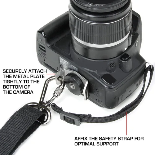 Miniatura 5 de USA Gear Correa de hombro para cámara, neopreno ajustable, correa de seguridad, bolsillo para accesorios, correa DSLR de liberación rápida