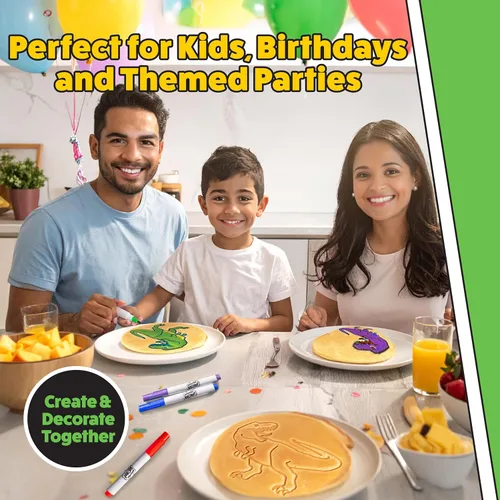 Miniatura 5 de Sartén gigante para panqueques con diseño de dinosaurio, para hacer panqueques gigantes de 10 pulgadas para el desayuno de niños mágicos, decora