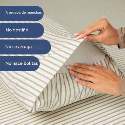 Miniatura 5 de Juego de sábanas tamaño King de 4 piezas, cómodo, transpirable y refrescante, ropa de cama de lujo de hotel para mujeres, hombres, niños, 44 - rayas