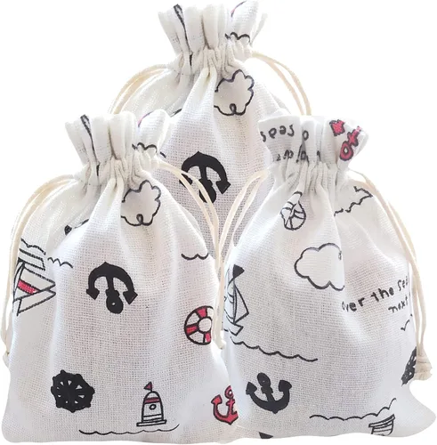 RIGHTA TECH Bolsas de regalo náutico, bolsas de regalo náutico, bolsa de regalo con cordón, anclajes náuticos, bolsa de regalo para boda, fiesta de