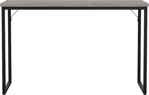 Miniatura 11 de Martha Stewart Noah Home Office Parsons Escritorio en grano de madera gris con marco de metal de bronce aceitado